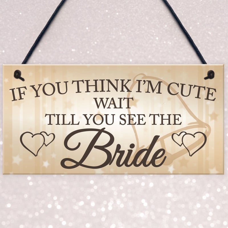 Red Ocean Wait Till You See The Bride Novelty Hanging Wedding Page Boy Flower Girl Plaque - Image 3